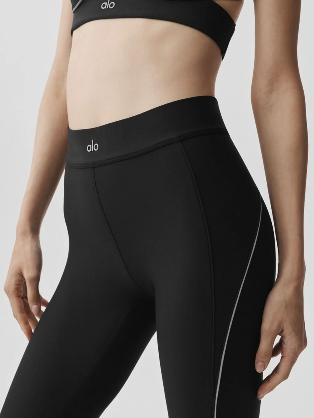 Alo Yoga Airbrush Wave Stripe Reflective Leggings Black XS